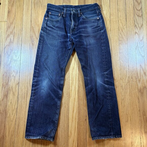 IRON HEART 21oz Extra Heavy Denim Jeans Blue Cotton Mend Size 30